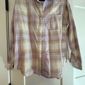 Aeropostale Lavender and Beige Plaid Shirt